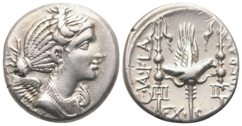 C. Valerius Flaccus, Denarius, Massalia, 82 BC; AR (3,87 g; 16,8 mm; 6 h)