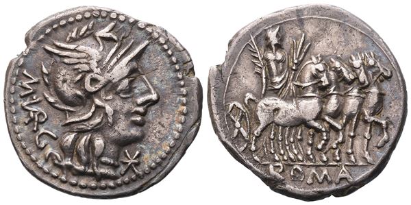 M. Vargunteius, Denarius, Rome, 130 BC; AR (3,79 g; 19,6 mm; 3 h)