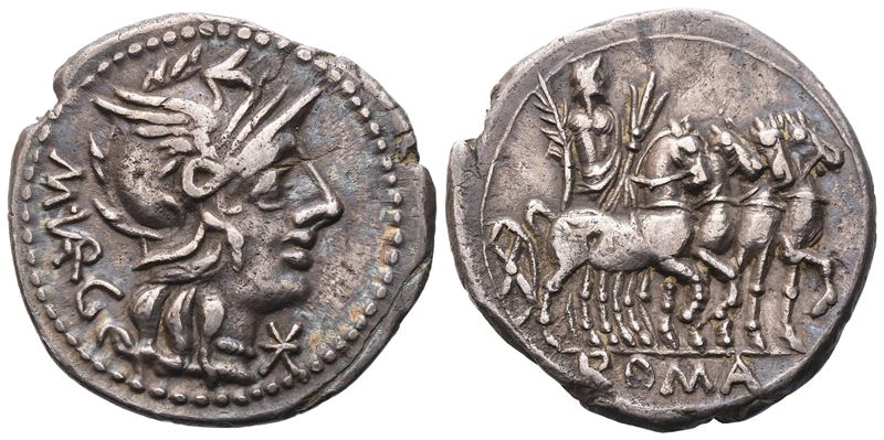 M. Vargunteius, Denarius, Rome, 130 Bc; Ar (3,79 G; 19,6 MM; 3 H)