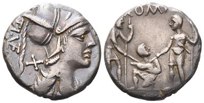 Ti. Veturius, Denarius, 137 Bc; Ar (3,60 G; 18,6 MM; 12 H)