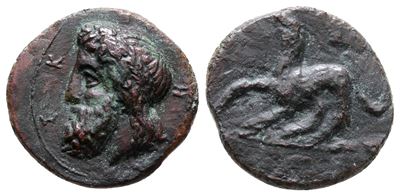 Sicily, Syracuse, C. 344-317 Bc. Æ Tetras (16 MM, 2.47 G).