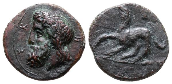Sicily, Syracuse, c. 344-317 BC. Æ Tetras (16 mm, 2.47 g).