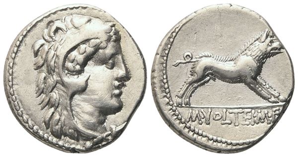 M. Volteius, Denarius, Rome, 75 BC; AR (3,73 g; 17,8 mm; 6 h)