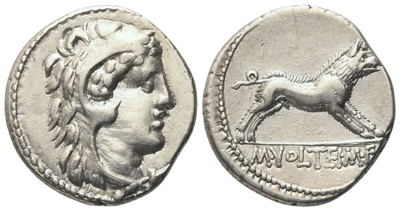 M. Volteius, Denarius, Rome, 75 BC; AR (3,73 g; 17,8 mm; 6 h)