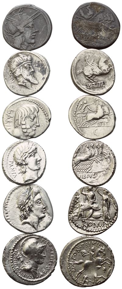 Lot Of 6 Ar And Æ Coins To Be Catalogued. Lot Sold As Is, No Returns.