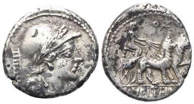 M. Volteius, Denarius, 78 Bc; Ar (3,70 G; 17,6 MM; 4 H)