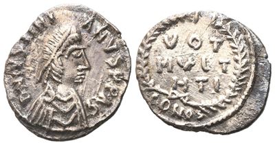 Giustiniano I (527-565), Siliqua di Carthage, AR