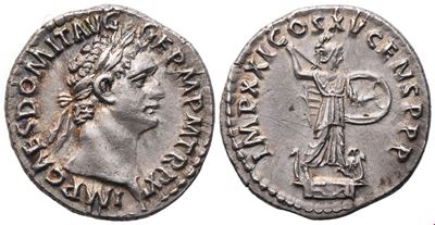 Domiziano (81–96), Denario romano, Roma, 90–91 d.C.