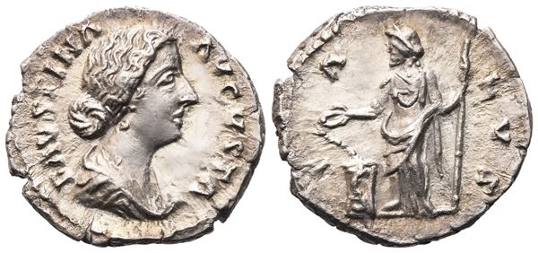 Faustina II Augusta (147-175), Denarius struck under Marcus Aurelius, Rome; AR (9,87 g; 25,5 mm; 6 h)
