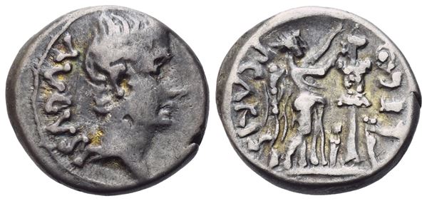 Augustus (27 BC-14 AD), Quinarius, Emerita Augusta, 25-23 BC; AR (1,77 g; 13 mm; 5 h)