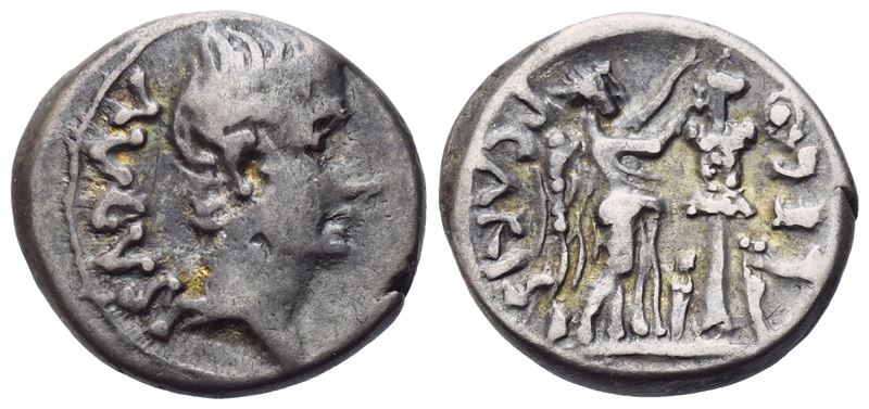 Augustus (27 Bc-14 Ad), Quinarius, Emerita Augusta, 25-23 Bc; Ar (1,77 G; 13 MM; 5 H)