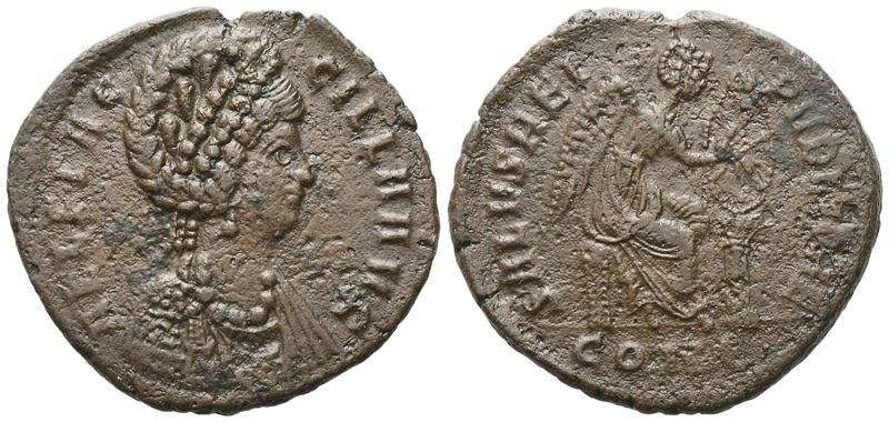 Aelia Flaccilla Augusta (379-386/8), Nummus, Constantinople, 378-383; Æ (4,24 G; 22,3 MM; 12 H)