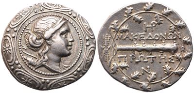 Macedon (roman Protectorate), Tetradrachm, Amphipolis, 167-149 Bc; Ar (16,68 G; 32,3 MM; 12 H)