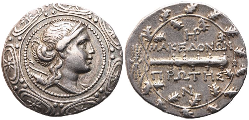 Macedon (roman Protectorate), Tetradrachm, Amphipolis, 167-149 Bc; Ar (16,68 G; 32,3 MM; 12 H)