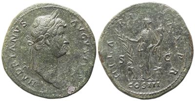 Hadrian (117-138), Sestertius, Rome, 128-132; Æ (22,16 G; 33,4 MM; 6 H)