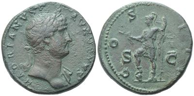 Hadrian (117-138), Sestertius, Rome, 124-125; Æ (27,94 G; 33,3 MM; 6 H)