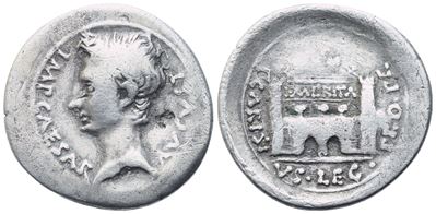 Augustus (27 Bc-14 Ad); Denarius, Emerita Augusta, 25-23 Bc; Ar (3,58 G; 20,5 MM; 4 H)