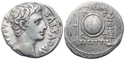 Augustus (27 Bc-14 Ad), Denarius, Colonia Patricia (?), C. 19 Bc; Ar (3,67 G; 18,5 MM; 7 H)