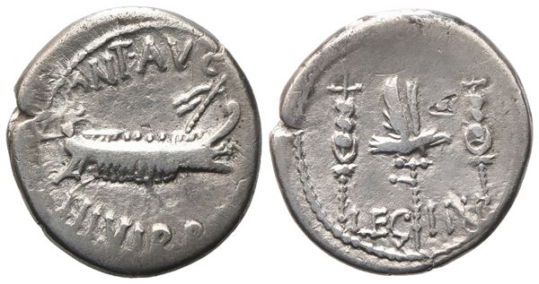 Mark Antony, Denarius, 32-31 BC; AR (3,65 g; 18 mm; 5 h)