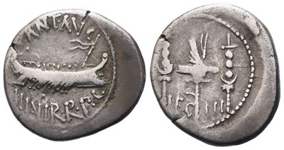 Mark Antony, Denarius, 32-31 Bc; Ar (3,44 G; 18,5 MM; 4 H)