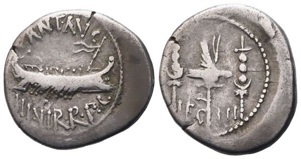 Mark Antony, Denarius, 32-31 BC; AR (3,44 g; 18,5 mm; 4 h)