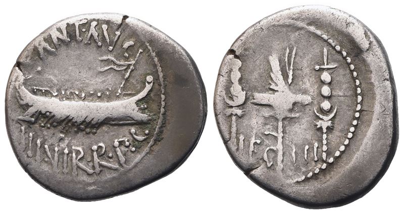 Mark Antony, Denarius, 32-31 Bc; Ar (3,44 G; 18,5 MM; 4 H)