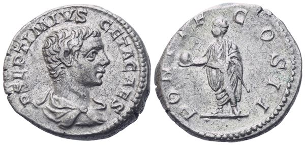 Geta as Caesar (198-209), Denarius, Rome, 208; AR (4,03 g; 18,2 mm; 6 h)  