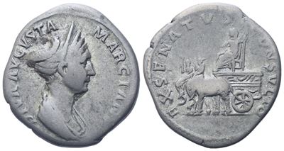 Diva Marciana, Denarius Struck Under Trajan, Rome, 113; Ar (3,09 G; 19 MM; 6 H)
