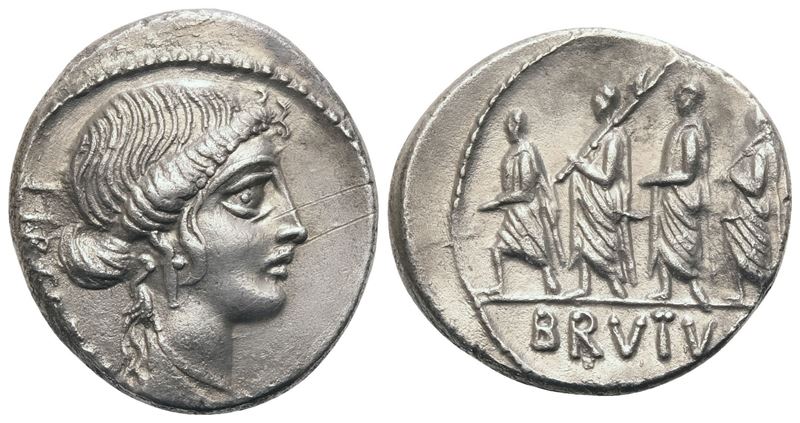 M. Iunius Brutus, Denarius, Rome, 54 BC; AR (3,87 g; 18,5 mm; 9 h)