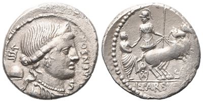 L. Farsuleius Mensor, Denarius, 75 Bc; Ar (3,80 G; 18,5 MM; 7 H)