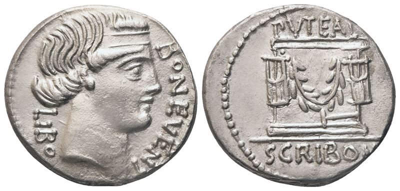 L. Scribonius Libo, Denarius, Rome, 62 BC; AR (3,94 g; 18,4 mm; 5 h)