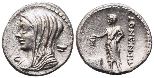 L. Cassius Longinus, Denarius, Rome, 60 BC; AR (3,55 g; 19,6 mm; 8 h)