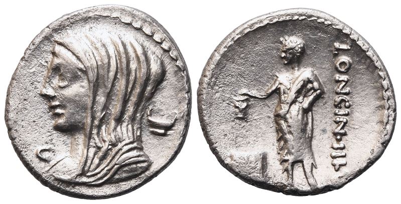 L. Cassius Longinus, Denarius, Rome, 60 Bc; Ar (3,55 G; 19,6 MM; 8 H)