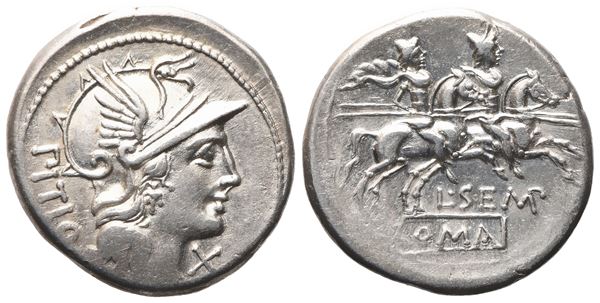 L. Sempronius Pitio, Denarius, 148 BC; AR (3,80 g; 19 mm; 10 h)