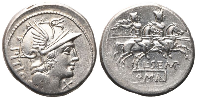 L. Sempronius Pitio, Denarius, 148 Bc; Ar (3,80 G; 19 MM; 10 H)