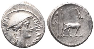 Cn. Plancius, Denarius, 55 Bc; Ar (3,85 G; 18 MM; 2 H)