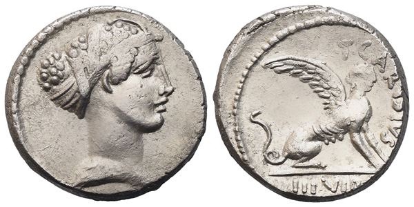 T. Carisius, Denarius, 46 BC; AR (3,84 g; 17 mm; 11 h)