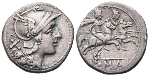 Anonymous, Denarius, 189-180 BC; AR (3,92 g; 18,8 mm; 9 h)