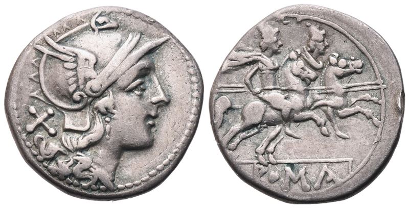 Anonymous, Denarius, 189-180 Bc; Ar (3,92 G; 18,8 MM; 9 H)