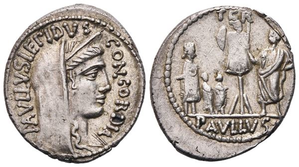 L. Aemilius Lepidus Paullus, Denarius, Rome, 62 BC; AR (3,60 g; 20,3 mm; 5 h)