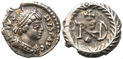 Justin I (518–527), Theoderic (493–526): 1/4 siliqua, Roma o Ravenna