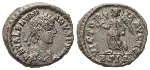 Valentinian II (375-392), Bronze, Siscia, 384-387; Æ (1,62 g; 13,4 mm; 12 h)