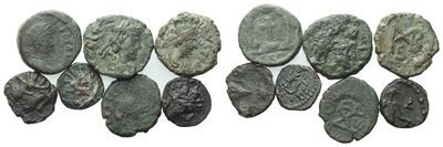 Set di 7 monete in bronzo (Æ), da catalogare