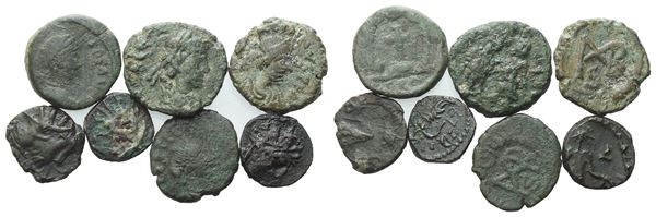 Lot of 7 Æ coins to be catalogued. Lot sold as is, no returns.