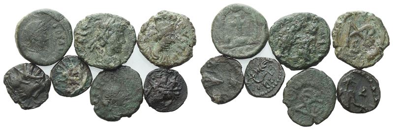 Set di 7 monete in bronzo (Æ), da catalogare