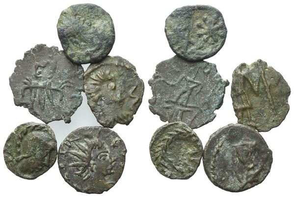 Lot of 5 Æ coins to be catalogued. Lot sold as is, no returns.