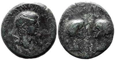 Nero With Octavia (54-68). Crete, Cnossus. Æ