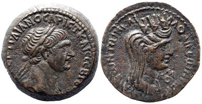 Traiano (98–117), Æ Laodicea ad Mare (Seleucis and Pieria), anno 163 (115/6 d.C.)