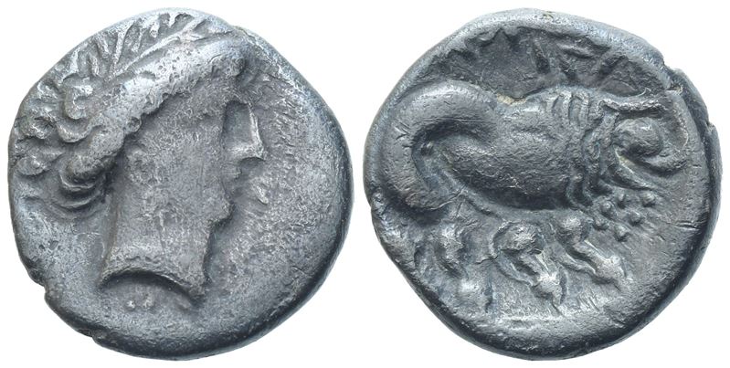 Cisalpine Gaul, Insubres, Drachm (imitating Massalia), 2nd century BC; AR (2,30 g; 15,5 mm)