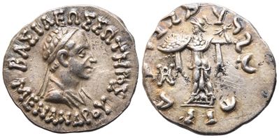 Kings Of Bactria, Menander i Soter, Drachm, 165/155-130 Bc; Ar (2,42 G; 17 MM; 11 H)